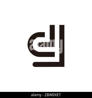 abstract letter ld simple linked geometric line symbol logo vector Stock Vector