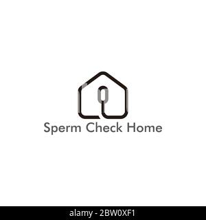 abstract sperm check home design symbol logo vector Stock Vector