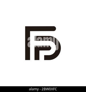 abstract letter fd stripe geometric line symbol logo vector Stock Vector