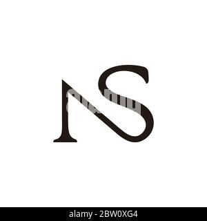 letter ns simple linked curves design logo vector Stock Vector