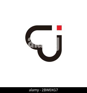 letter cj linked geometric linear symbol logo vector Stock Vector