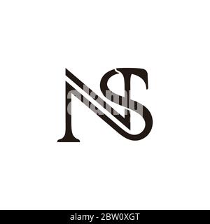 letter ns simple overlap design symbol logo vector Stock Vector