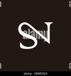 letter sn simple linked curves design logo vector Stock Vector