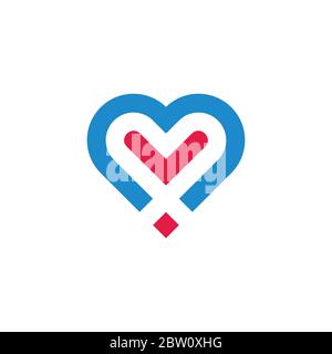 love heart colorful medical decoration logo vector Stock Vector