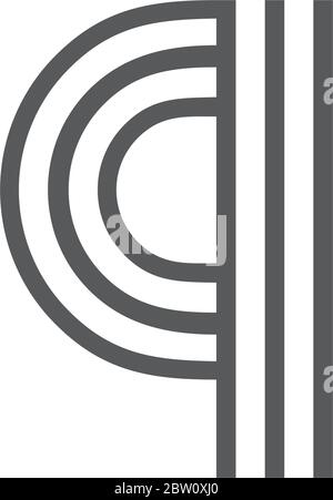 letter q lowercase stripes logo vector Stock Vector