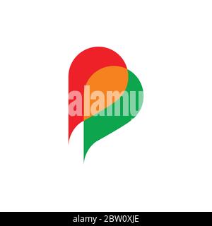 letter pp simple linked geometric colorful logo vector Stock Vector