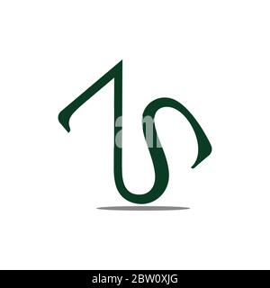 letter zs simple curves design symbol logo vector Stock Vector