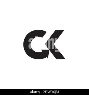 abstarct letter gk simple arrow geometric logo vector Stock Vector