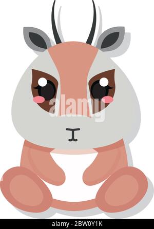 Isolated cute baby antelope Stock Vector