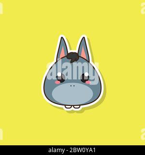 Isolated cute baby donkey Stock Vector