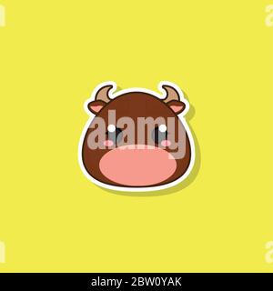 Isolated cute baby bull Stock Vector