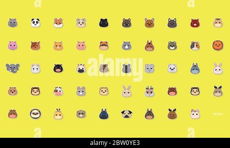 Set of cute animals Stock Vector