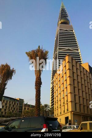 Al Faisaliyah Tower, one of the landmarks in Riyadh, Kingdom of Saudi Arabia, Middle East. Photo taken on September 21, 2013. Stock Photo