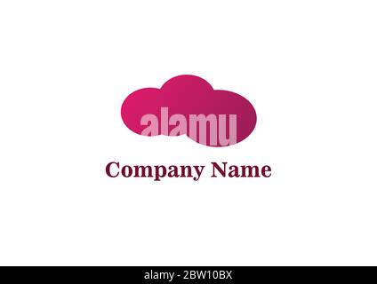 logo cloud purple gradient color simple Stock Vector