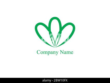 logo three shapes leaves green colors lines Stock Vector