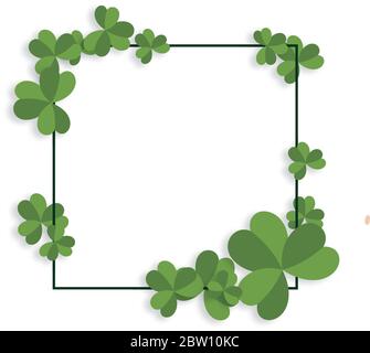 Isolated clovers frame Stock Vector