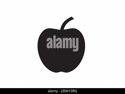 apple vector silhouette single Stock Vector