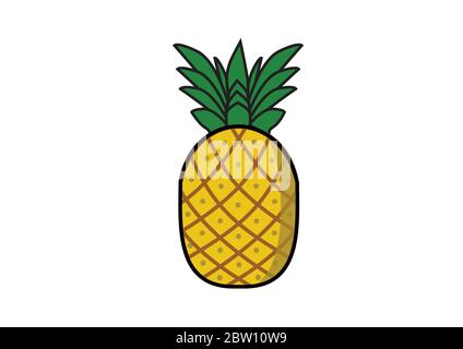 icon vector colorful one pineapple Stock Vector