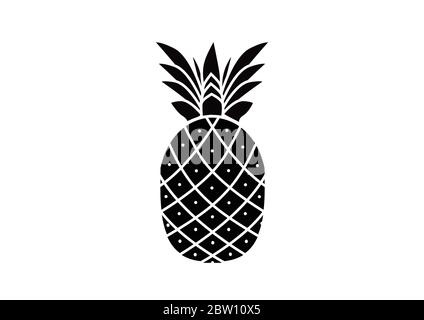 icon vector silhouette one pineapple Stock Vector