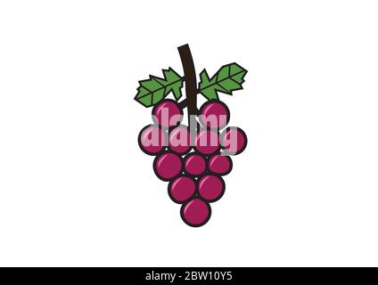 icon vector colorful one grapes Stock Vector