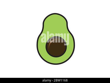 icon vector colorful one avocado slice Stock Vector