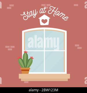 Stay at home poster Stock Vector