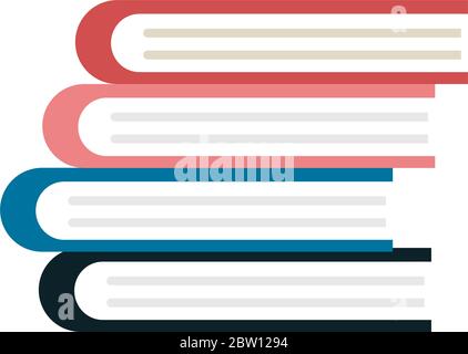 Isolated stacked books Stock Vector