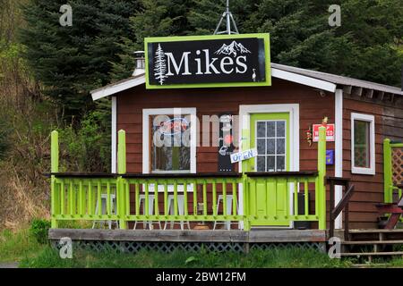 Coffee Hut on Pioneer Avenue, Homer, Alaska, USA Stock Photo