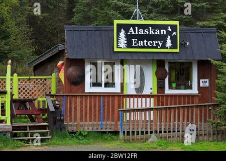 Cafe on Pioneer Avenue, Homer, Alaska, USA Stock Photo