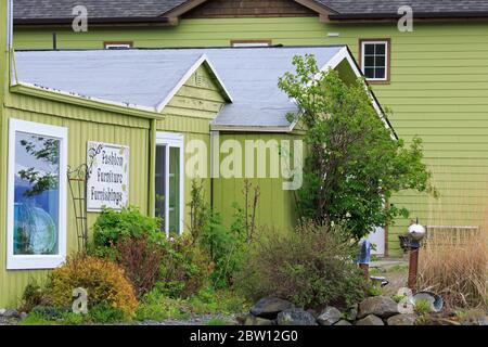 Store on Pioneer Avenue, Homer, Alaska, USA Stock Photo