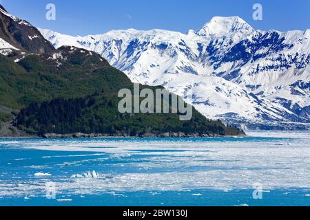 Hubbard Glacier in Yakutat Bay, Gulf of Alaska, Southeast Alaska, United States, North America Stock Photo