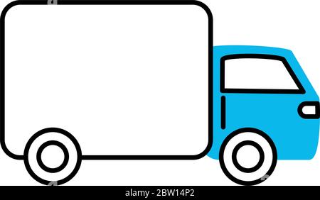 delivery truck transport marketing and e-commerce vector illustration line and fill style icon Stock Vector