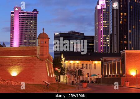 Fort Conde & skyscrapers, Mobile, Alabama, USA Stock Photo