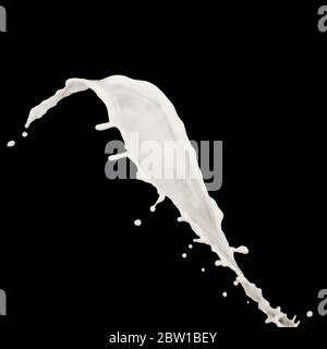 Splash milk on a black background Stock Photo