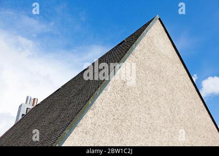 detail from old church with slate roof in cemetery Stock Photo