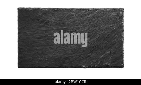 Rough textured slate board on white background Stock Photo