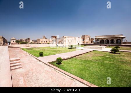 Palace area of Lahore Fort, Citadel of Mughal Empire, Islamic and Hindu architecture,  Lahore, Punjab Province, Pakistan, South Asia, Asia Stock Photo