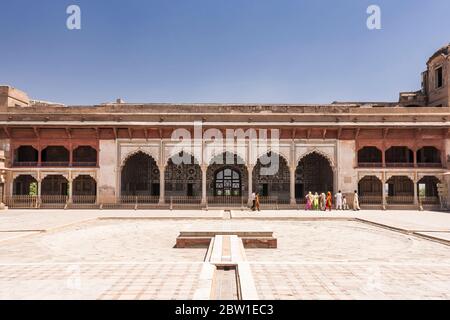 Palace area of Lahore Fort, Citadel of Mughal Empire, Islamic and Hindu architecture,  Lahore, Punjab Province, Pakistan, South Asia, Asia Stock Photo