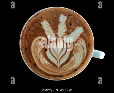 Mocha cup isolated on the black ground. Stock Photo