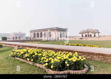 Palace area of Lahore Fort, Citadel of Mughal Empire, Islamic and Hindu architecture,  Lahore, Punjab Province, Pakistan, South Asia, Asia Stock Photo