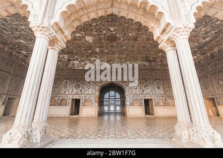 Palace area of Lahore Fort, Citadel of Mughal Empire, Islamic and Hindu architecture,  Lahore, Punjab Province, Pakistan, South Asia, Asia Stock Photo