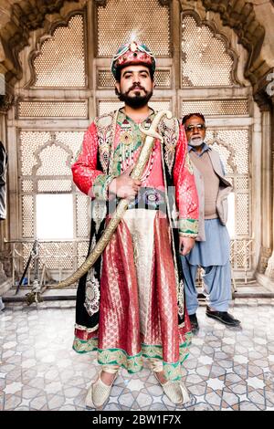 Fork costume at Palace area of Lahore Fort, Citadel of Mughal Empire,  Lahore, Punjab Province, Pakistan, South Asia, Asia Stock Photo