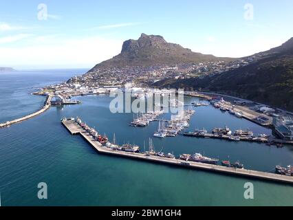 Aerial of Hout Bay, Cape Town, South Africa Stock Photo