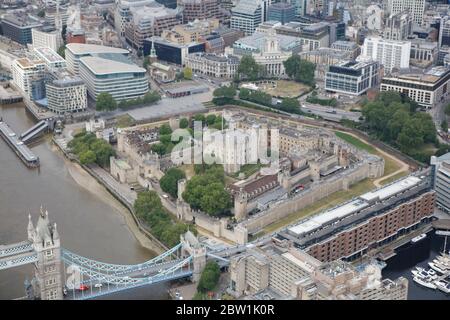 Aerial View of London's Tower of London Stock Photo