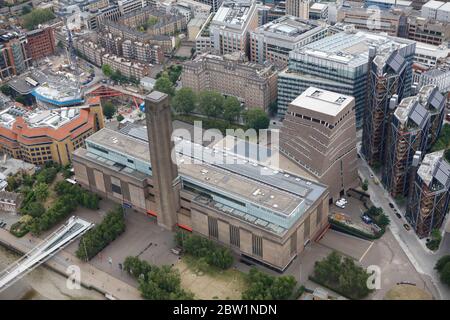 Aerial View of the Tate Modern International Gallery, London, UK Stock Photo