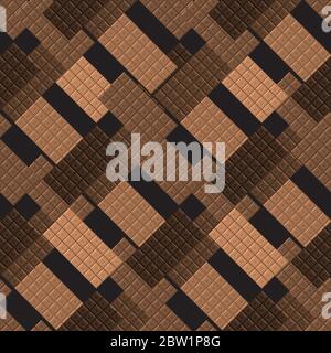 Milk Brown Chocolate Bar Seamless Pattern. Sweet Food Stock Vector