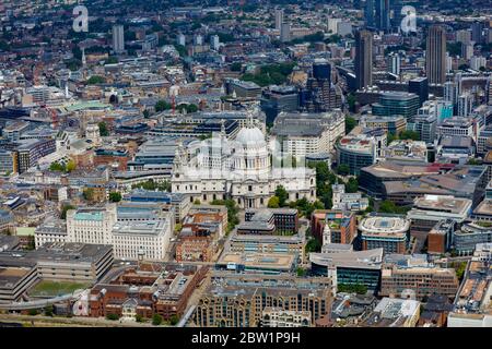 Aerial View of St Paul's Cathedral, London, UK