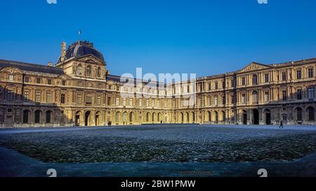 The Cour Carrée, square courtyard, Palais du Louvre, Paris, Ile-de-France, France Stock Photo
