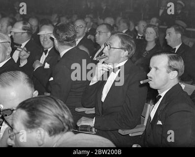 Prince Ludwig, Special Envoy from Germany, sees Farr's knockout victory over Neusel. Specially sent from Germany for the fight, Prince Ludwig von Hesse watched Tommy Farr, the British and Empire heavyweight champion defeat his countryman, Walter Neusel, by a knockout in the third round of the match at the Harringay Arena, London. Photo shows: Prince Ludwig von Hesse (glasses) watching the fight. 15 June 1937 Stock Photo