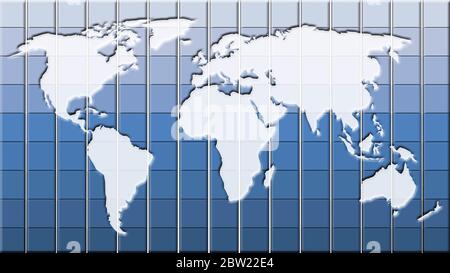 World map - illustrated 3D background - map template for web page design - 3D rendering Stock Photo